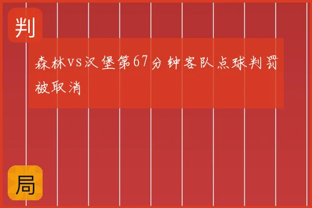 森林vs汉堡第67分钟客队点球判罚被取消